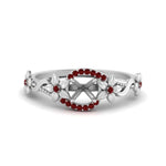 Load image into Gallery viewer, semi-mount-floral-halo-ruby-engagement-ring-in-FD10057SMRGRUDRANGLE3-NL-WG

