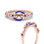 Load image into Gallery viewer, semi-mount-floral-halo-sapphire-engagement-ring-in-FD10057SMRGSABLANGLE3-NL-RG
