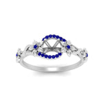 Load image into Gallery viewer, semi-mount-floral-halo-sapphire-engagement-ring-in-FD10057SMRGSABLANGLE3-NL-WG
