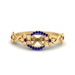 Load image into Gallery viewer, semi-mount-floral-halo-sapphire-engagement-ring-in-FD10057SMRGSABLANGLE3-NL-YG

