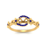 Load image into Gallery viewer, semi-mount-floral-halo-sapphire-engagement-ring-in-FD10057SMRGSABLANGLE3-NL-YG
