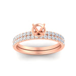 Load image into Gallery viewer, Semi Mount French Pave Diamond Wedding Ring Set
