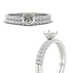 Load image into Gallery viewer, Semi Mount French Pave Diamond Wedding Ring Set
