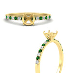 Load image into Gallery viewer, semi-mount-french-pave-emerald-engagement-ring-in-yellow-gold-FD11408SMRGEMGRANGLE3-NL-YG?v=1762849643

