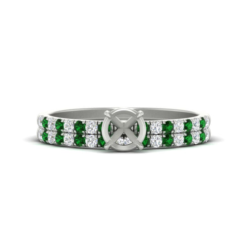 Semi Mount French Pave Diamond Wedding Ring Set