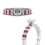 Load image into Gallery viewer, Semi Mount French Pave Diamond Wedding Ring Set
