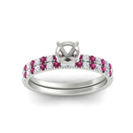 Load image into Gallery viewer, Semi Mount French Pave Diamond Wedding Ring Set
