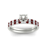 Load image into Gallery viewer, Semi Mount French Pave Diamond Wedding Ring Set
