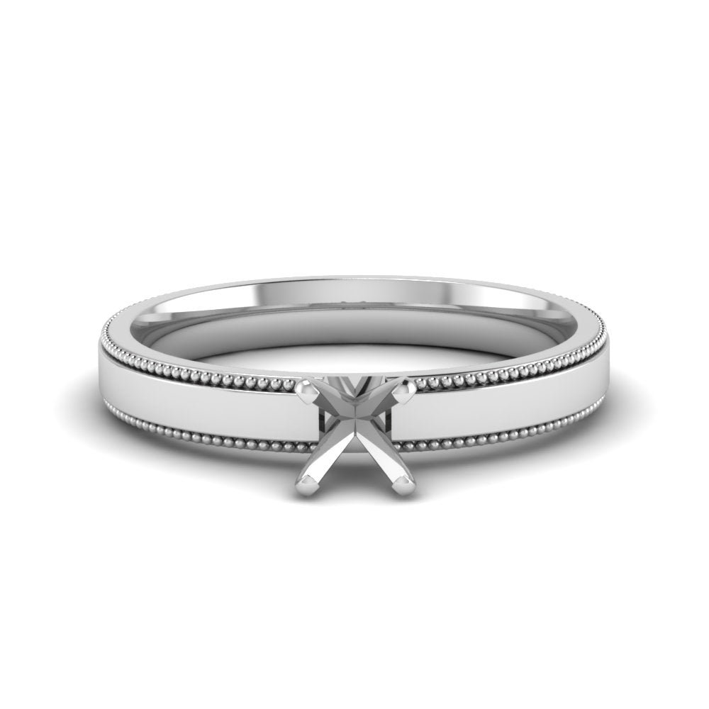 Semi Mount Milgrain Engagement Ring