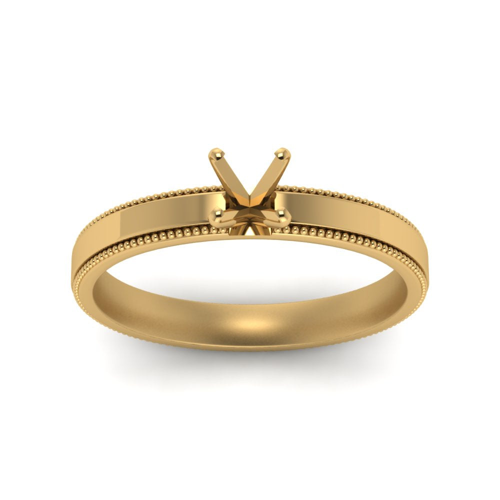 Semi Mount Milgrain Engagement Ring