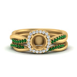 Load image into Gallery viewer, semi-mount-halo-emerald-infinity-bridal-set-in-yellow-gold-FD9212SMGEMGR-NL-YG-B2.jpg
