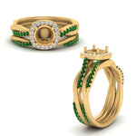 Load image into Gallery viewer, semi-mount-halo-emerald-infinity-bridal-set-in-yellow-gold-FD9212SMGEMGR-NL-YG-B2.jpg
