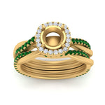 Load image into Gallery viewer, semi-mount-halo-emerald-infinity-bridal-set-in-yellow-gold-FD9212SMGEMGR-NL-YG-B2.jpg
