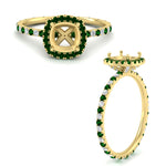 Load image into Gallery viewer, semi-mount-halo-eternity-emerald-engagement-ring-in-yellow-gold-FD9372SMRGEMGRANGLE3-NL-YG.jpg?v=1763118336