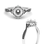 Load image into Gallery viewer, semi-mount-halo-filigree-twisted-black-diamond-engagement-ring-in-FD124061SMRGBLACKANGLE3-NL-WG
