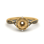 Load image into Gallery viewer, semi-mount-halo-filigree-twisted-black-diamond-engagement-ring-in-FD124061SMRGBLACKANGLE3-NL-YG
