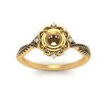 Load image into Gallery viewer, semi-mount-halo-filigree-twisted-black-diamond-engagement-ring-in-FD124061SMRGBLACKANGLE3-NL-YG
