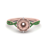 Load image into Gallery viewer, semi-mount-halo-filigree-twisted-emerald-engagement-ring-in-FD124061SMRGEMGRANGLE3-NL-RG
