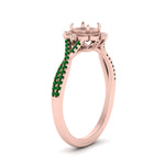 Load image into Gallery viewer, semi-mount-halo-filigree-twisted-emerald-engagement-ring-in-FD124061SMRGEMGRANGLE3-NL-RG
