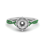 Load image into Gallery viewer, semi-mount-halo-filigree-twisted-emerald-engagement-ring-in-FD124061SMRGEMGRANGLE3-NL-WG
