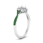 Load image into Gallery viewer, semi-mount-halo-filigree-twisted-emerald-engagement-ring-in-FD124061SMRGEMGRANGLE3-NL-WG
