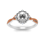 Load image into Gallery viewer, semi-mount-halo-filigree-twisted-orange-sapphire-engagement-ring-in-FD124061SMRGSAORANGLE3-NL-WG
