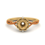 Load image into Gallery viewer, semi-mount-halo-filigree-twisted-orange-sapphire-engagement-ring-in-FD124061SMRGSAORANGLE3-NL-YG
