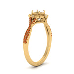 Load image into Gallery viewer, semi-mount-halo-filigree-twisted-orange-sapphire-engagement-ring-in-FD124061SMRGSAORANGLE3-NL-YG
