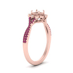 Load image into Gallery viewer, semi-mount-halo-filigree-twisted-pink-sapphire-engagement-ring-in-FD124061SMRGSADRPIANGLE3-NL-RG
