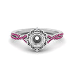 Load image into Gallery viewer, semi-mount-halo-filigree-twisted-pink-sapphire-engagement-ring-in-FD124061SMRGSADRPIANGLE3-NL-WG
