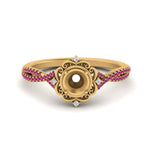 Load image into Gallery viewer, semi-mount-halo-filigree-twisted-pink-sapphire-engagement-ring-in-FD124061SMRGSADRPIANGLE3-NL-YG
