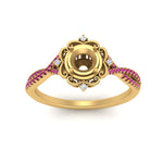 Load image into Gallery viewer, semi-mount-halo-filigree-twisted-pink-sapphire-engagement-ring-in-FD124061SMRGSADRPIANGLE3-NL-YG
