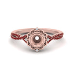 Load image into Gallery viewer, semi-mount-halo-filigree-twisted-ruby-engagement-ring-in-FD124061SMRGRUDRANGLE3-NL-RG

