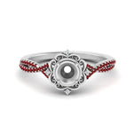 Load image into Gallery viewer, semi-mount-halo-filigree-twisted-ruby-engagement-ring-in-FD124061SMRGRUDRANGLE3-NL-WG
