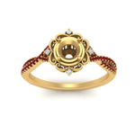 Load image into Gallery viewer, semi-mount-halo-filigree-twisted-ruby-engagement-ring-in-FD124061SMRGRUDRANGLE3-NL-YG
