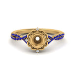 Load image into Gallery viewer, semi-mount-halo-filigree-twisted-sapphire-engagement-ring-in-FD124061SMRGSABLANGLE3-NL-YG
