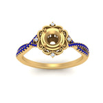 Load image into Gallery viewer, semi-mount-halo-filigree-twisted-sapphire-engagement-ring-in-FD124061SMRGSABLANGLE3-NL-YG
