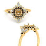 Load image into Gallery viewer, semi-mount-halo-floral-black-diamond-engagement-ring-in-yellow-gold-FD9822SMRGBLACKANGLE3-NL-YG?v=1755852255
