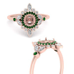Load image into Gallery viewer, semi-mount-halo-floral-emerald-engagement-ring-in-rose-gold-FD9822SMRGEMGRANGLE3-NL-RG?v=1755852251
