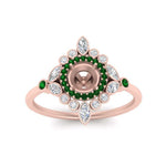 Load image into Gallery viewer, semi-mount-halo-floral-emerald-engagement-ring-in-rose-gold-FD9822SMRGEMGRANGLE5-NL-RG?v=1755852251
