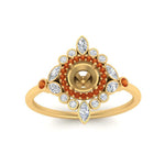 Load image into Gallery viewer, semi-mount-halo-floral-orange-sapphire-engagement-ring-in-yellow-gold-FD9822SMRGSAORANGLE5-NL-YG?v=1755852253
