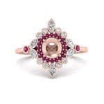 Load image into Gallery viewer, semi-mount-halo-floral-pink-sapphire-engagement-ring-in-rose-gold-FD9822SMRGSADRPI-NL-RG?v=1755852252
