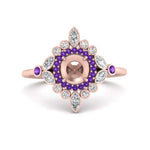 Load image into Gallery viewer, semi-mount-halo-floral-purple-topaz-engagement-ring-in-rose-gold-FD9822SMRGVITO-NL-RG?v=1755852256
