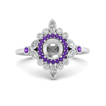 Load image into Gallery viewer, semi-mount-halo-floral-purple-topaz-engagement-ring-in-white-gold-FD9822SMRGVITO-NL-WG?v=1755852255
