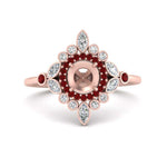 Load image into Gallery viewer, semi-mount-halo-floral-ruby-engagement-ring-in-rose-gold-FD9822SMRGRUDR-NL-RG?v=1755852254
