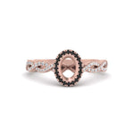 Load image into Gallery viewer, Oval Halo Infinity Vine Engagement Ring Semi Mount
