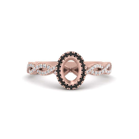Oval Halo Infinity Vine Engagement Ring Semi Mount
