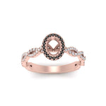 Load image into Gallery viewer, Oval Halo Infinity Vine Engagement Ring Semi Mount
