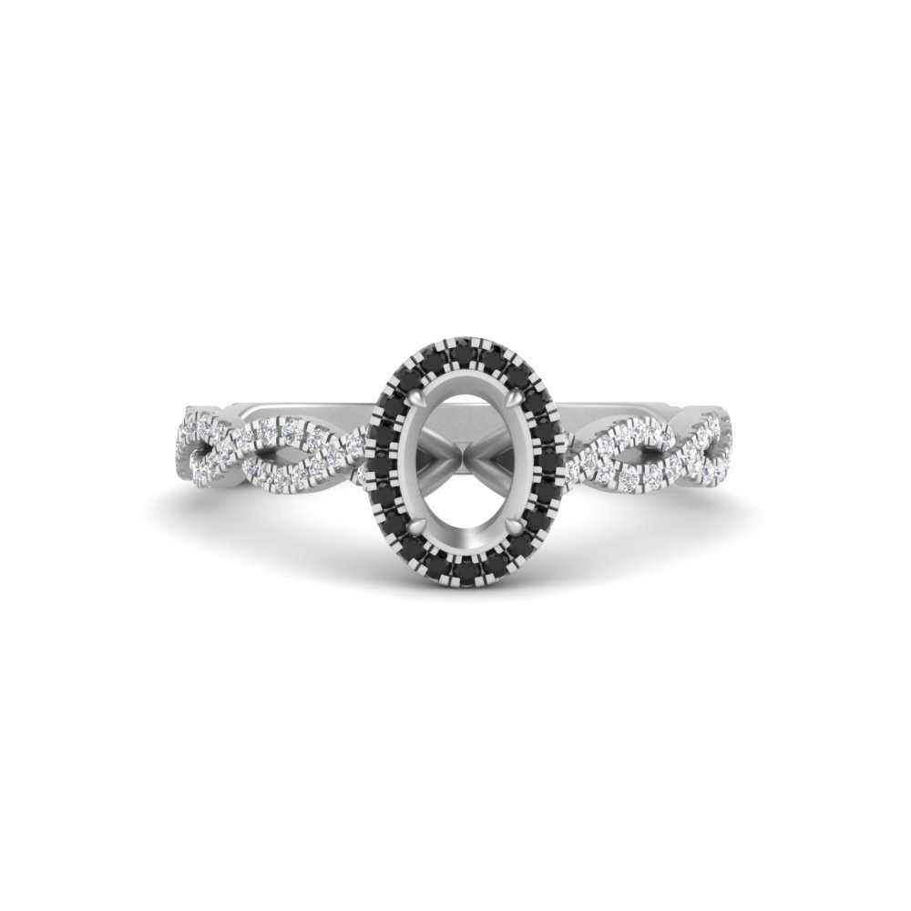 Oval Halo Infinity Vine Engagement Ring Semi Mount