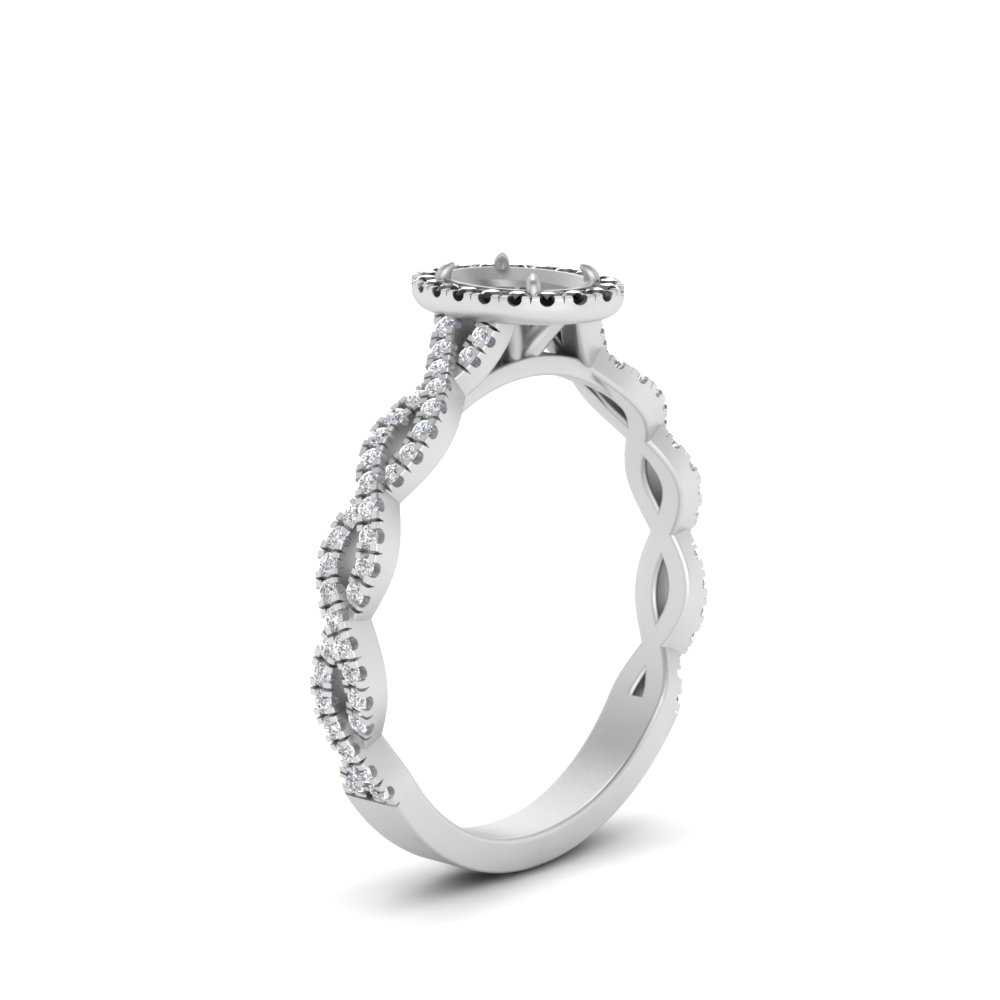 Oval Halo Infinity Vine Engagement Ring Semi Mount